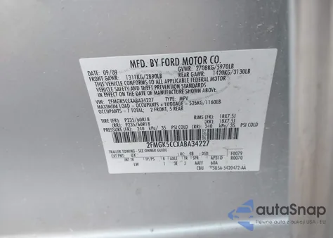 2010 Ford Flex Sel from USA, damaged, VIN 2FMGK5CCXABA34227